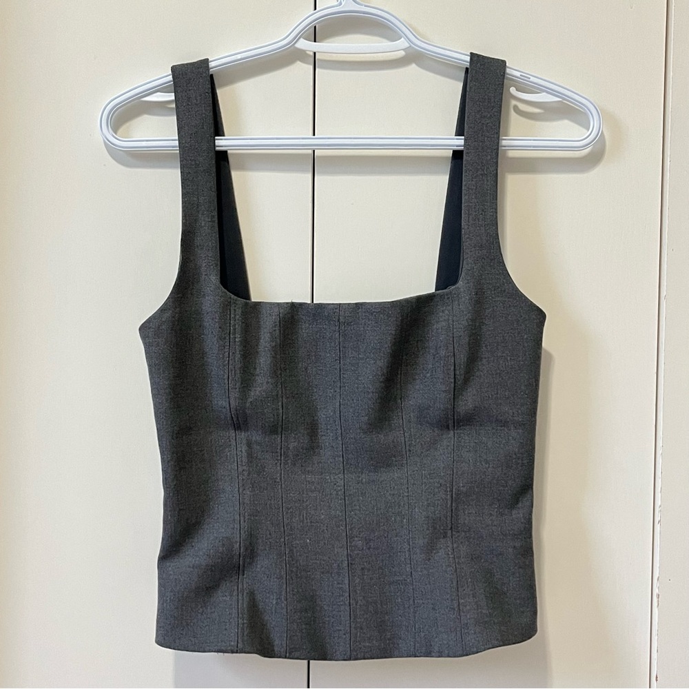 Zara Square-Neck Corset Tank Top